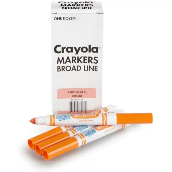 imageCrayola Washable Markers  Blue 12ct Kids Broad Line Markers Bulk Markers for Classrooms ampamp TeachersOrange