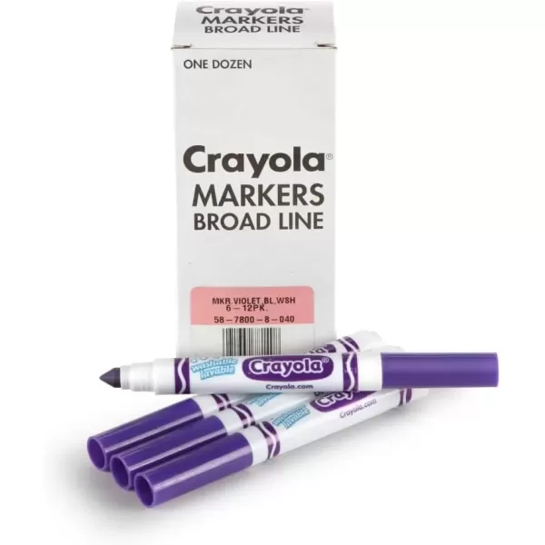 imageCrayola Washable Markers  Blue 12ct Kids Broad Line Markers Bulk Markers for Classrooms ampamp TeachersViolet