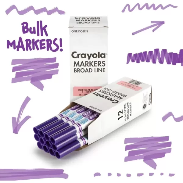 imageCrayola Washable Markers  Blue 12ct Kids Broad Line Markers Bulk Markers for Classrooms ampamp TeachersViolet
