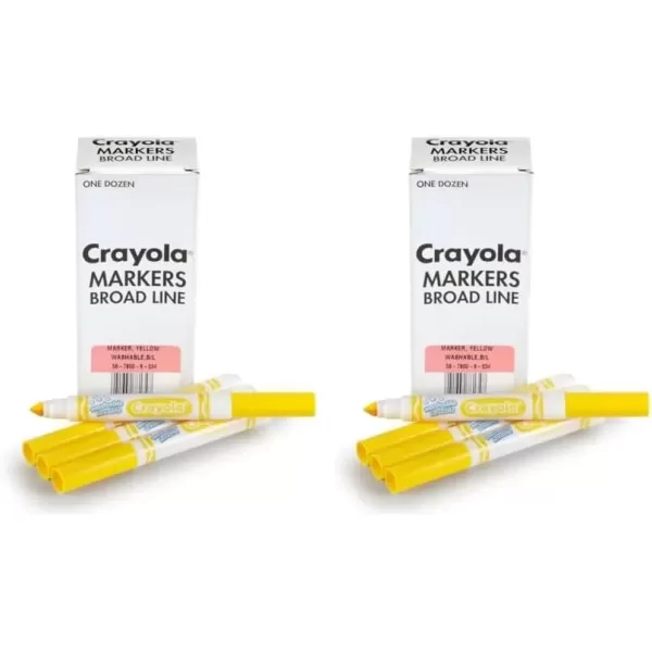 imageCrayola Washable Markers  Blue 12ct Kids Broad Line Markers Bulk Markers for Classrooms ampamp TeachersYellow