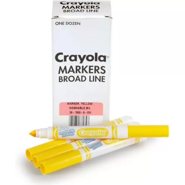 imageCrayola Washable Markers  Blue 12ct Kids Broad Line Markers Bulk Markers for Classrooms ampamp TeachersYellow