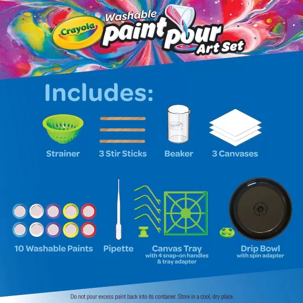 imageCrayola Washable Paint Pour Set 20pc Paint Set Gift for Kids 8 9 10 11