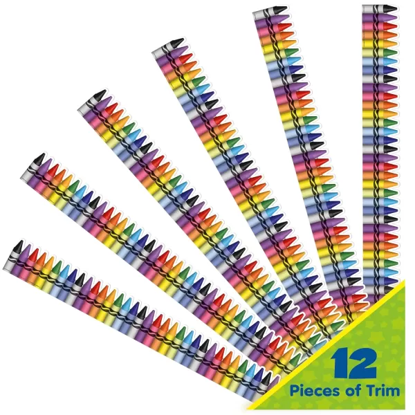 imageEureka Classic Crayola Decorative Classroom and Bulletin Board Trim for Teachers 325quot Wide 12 Strips for 37 Total Feet