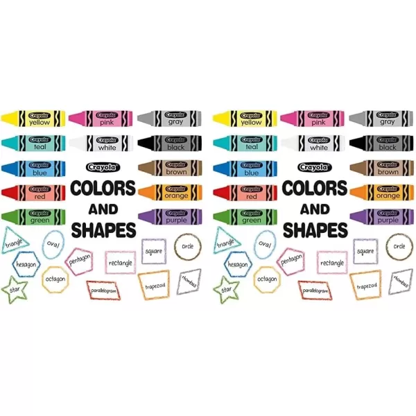 imageEureka Crayola Colors and Shapes Classroom Bulletin Board Set for Teachers 28 PiecesOSFA Pack of 2