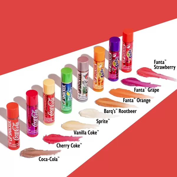 imageLip Smacker Crayola Lip Balm Party Pack  8 Moisturizing Lip Balms Cotton Candy Orange Sherbert Watermelon Berry Apple Banana Hydrating ampamp Protecting  CrueltyFreeCoca Cola Collection