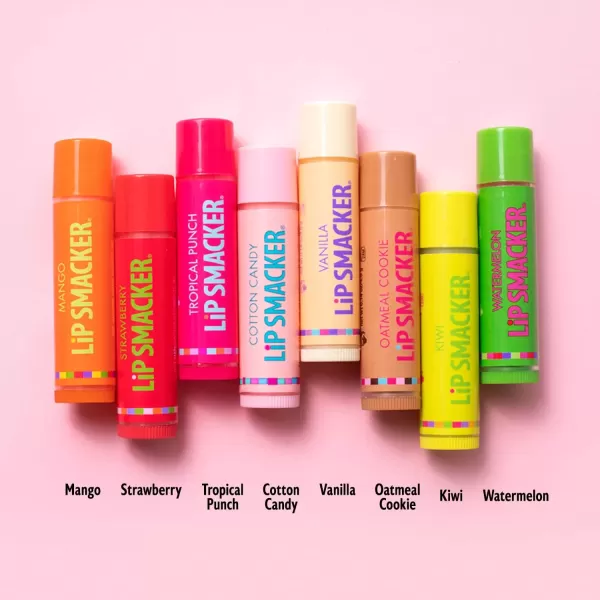 imageLip Smacker Crayola Lip Balm Party Pack  8 Moisturizing Lip Balms Cotton Candy Orange Sherbert Watermelon Berry Apple Banana Hydrating ampamp Protecting  CrueltyFreeOatmeal Cookie  Vanilla  Mango  Watermelon  Tropical Punch  Cotton Candy  Kiwi  Strawberry