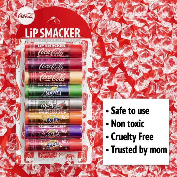 imageLip Smacker Crayola Lip Balm Party Pack  8 Moisturizing Lip Balms Cotton Candy Orange Sherbert Watermelon Berry Apple Banana Hydrating ampamp Protecting  CrueltyFreeCoca Cola Collection