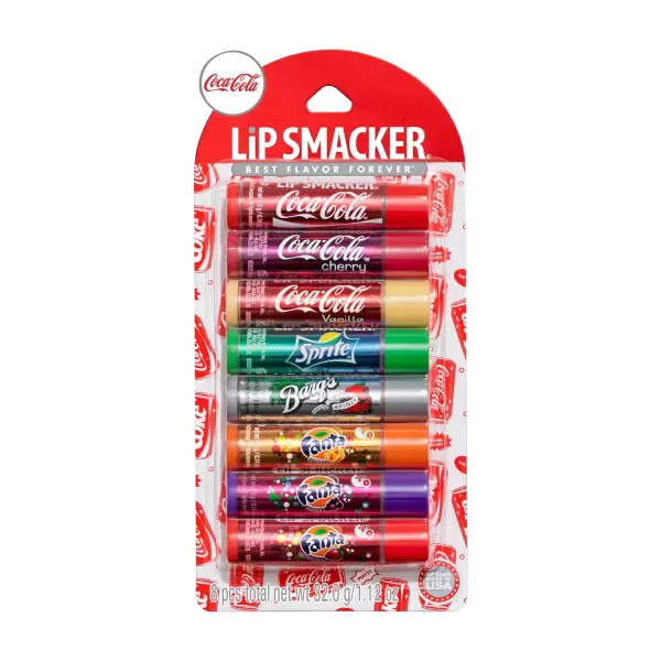 imageLip Smacker Crayola Lip Balm Party Pack  8 Moisturizing Lip Balms Cotton Candy Orange Sherbert Watermelon Berry Apple Banana Hydrating ampamp Protecting  CrueltyFreeCoca Cola Collection