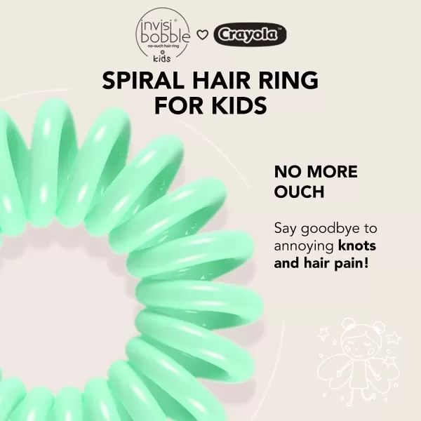 imageinvisibobble Kids Spiral Hair Ring  10 Pack Crayola Edition NoOuch Coil Hair Ties with Strong Grip Hair Accessories for Girls Toddlers and Kids