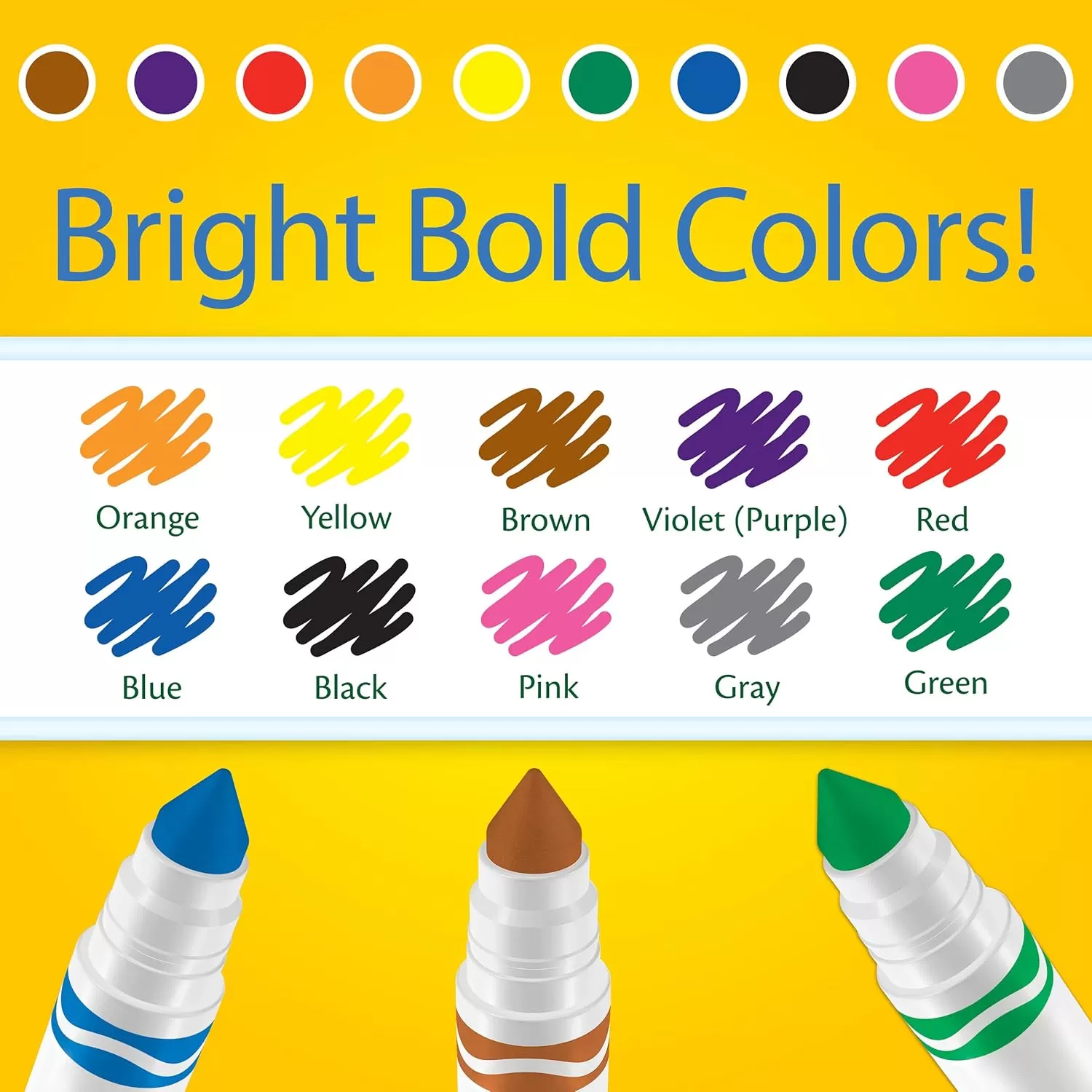 imageCrayola Broad Line Markers 12pks Bulk Markers for School Coloring Markers for Kids Must Have Classroom Supplies for Teachers