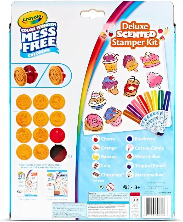 imageCrayola Color Wonder Mess Free Coloring Set 50 Blank Coloring Pages Scented Color Wonder Stamps and Markers Refill SetDeluxe Scented Stamper Kit