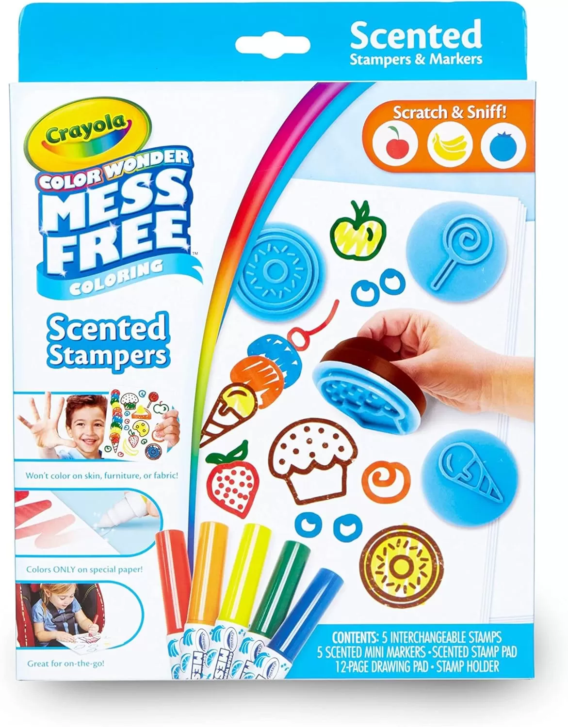 imageCrayola Color Wonder Mess Free Coloring Set 50 Blank Coloring Pages Scented Color Wonder Stamps and Markers Refill SetScented Stamper Kit