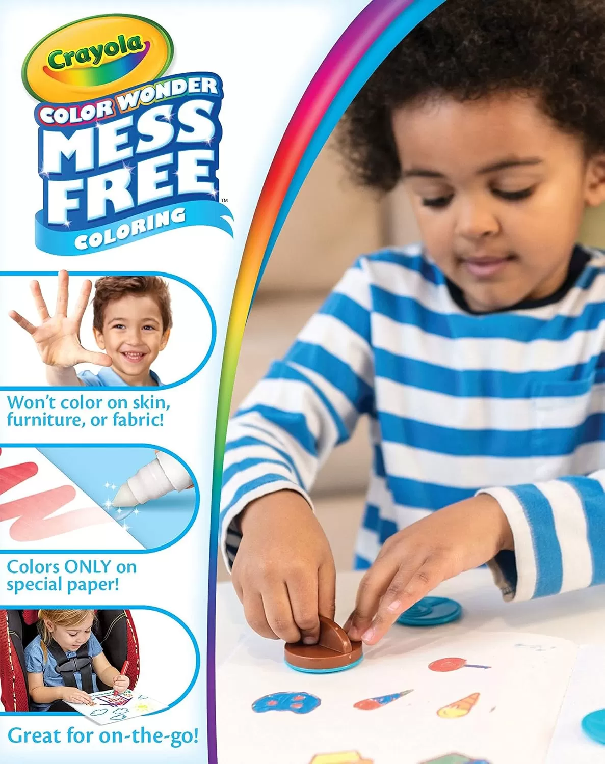 imageCrayola Color Wonder Mess Free Coloring Set 50 Blank Coloring Pages Scented Color Wonder Stamps and Markers Refill SetScented Stamper Kit