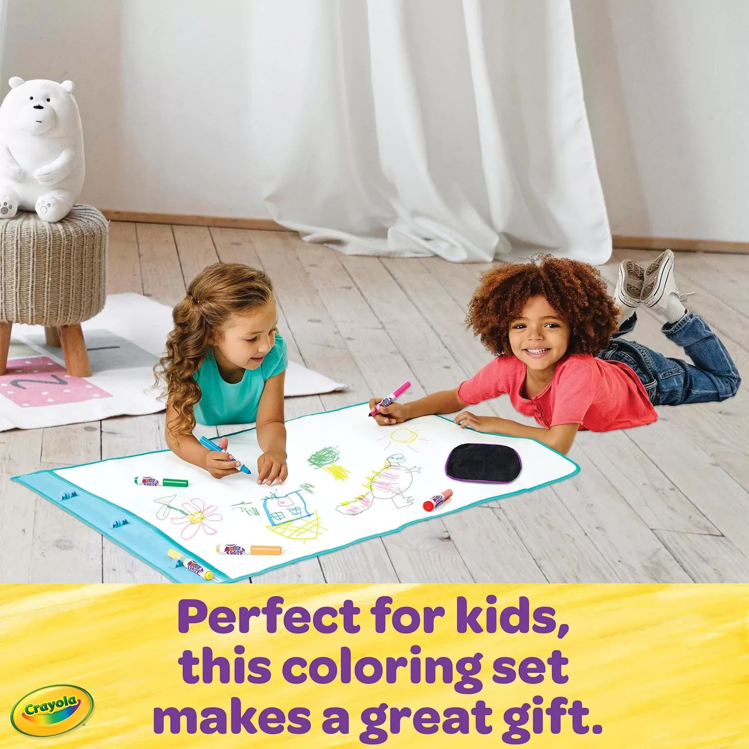 imageCrayola Color ampamp Erase Drawing Board for Kids Travel Coloring Kit Drawing Toy Toddler Coloring Set Gift for Kids 3Activity Mat