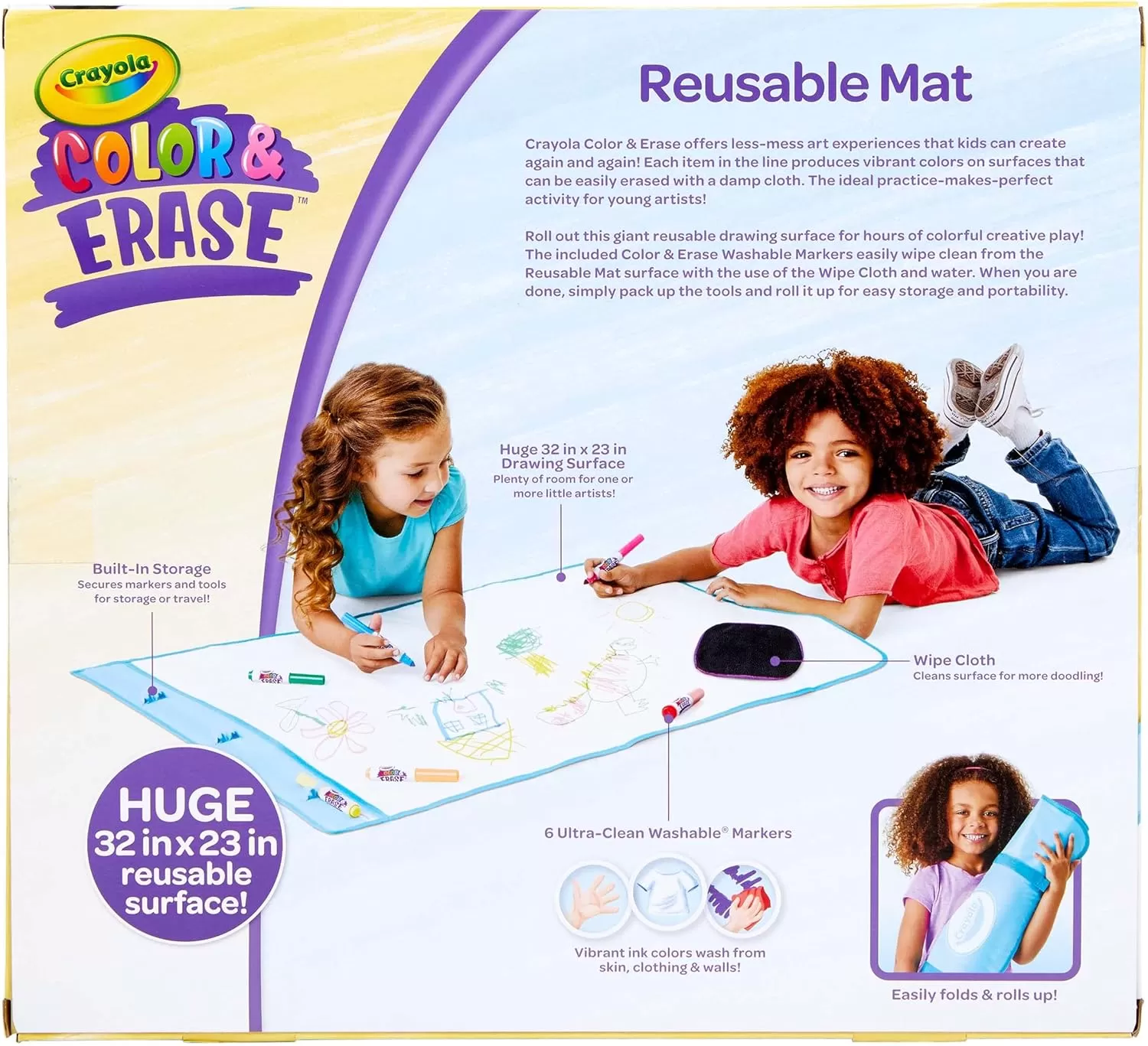 imageCrayola Color ampamp Erase Drawing Board for Kids Travel Coloring Kit Drawing Toy Toddler Coloring Set Gift for Kids 3Activity Mat