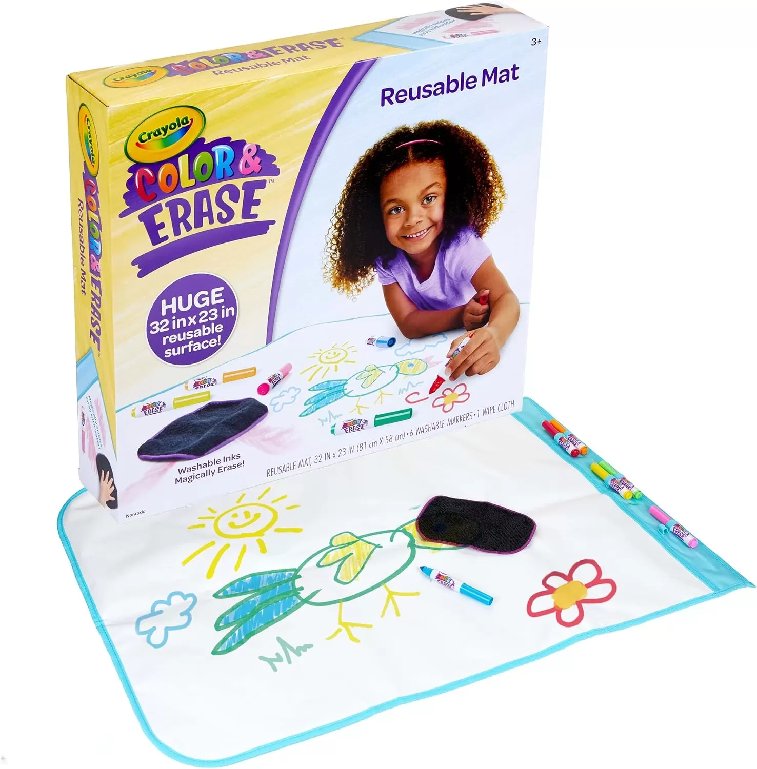 imageCrayola Color ampamp Erase Drawing Board for Kids Travel Coloring Kit Drawing Toy Toddler Coloring Set Gift for Kids 3Activity Mat