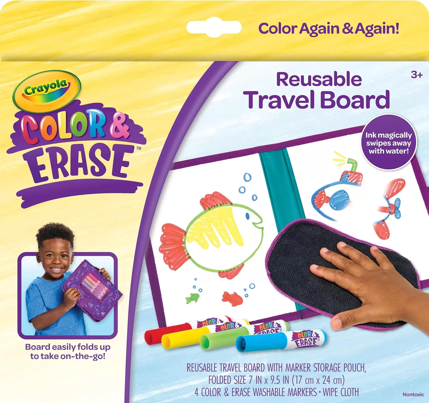 imageCrayola Color ampamp Erase Drawing Board for Kids Travel Coloring Kit Drawing Toy Toddler Coloring Set Gift for Kids 3Travel Board