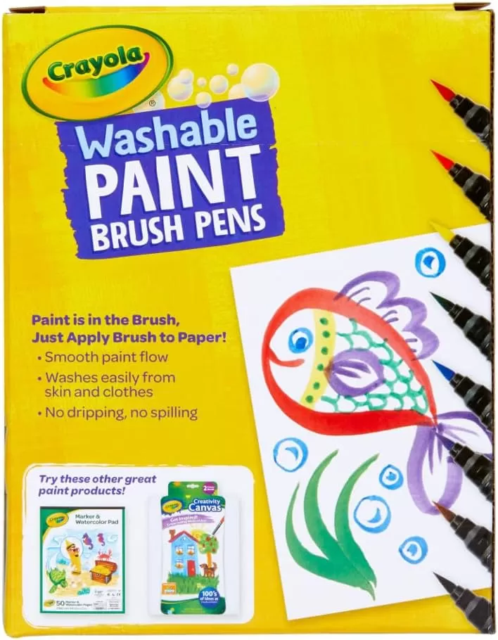 imageCrayola NoDrip Paint Brush Pens Assorted Colors Set 40 Count Creative Gift for Kids and TeensStandard Packaging