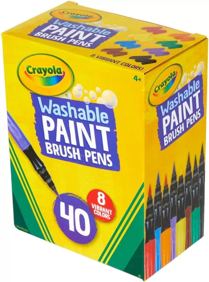 imageCrayola NoDrip Paint Brush Pens Assorted Colors Set 40 Count Creative Gift for Kids and TeensStandard Packaging