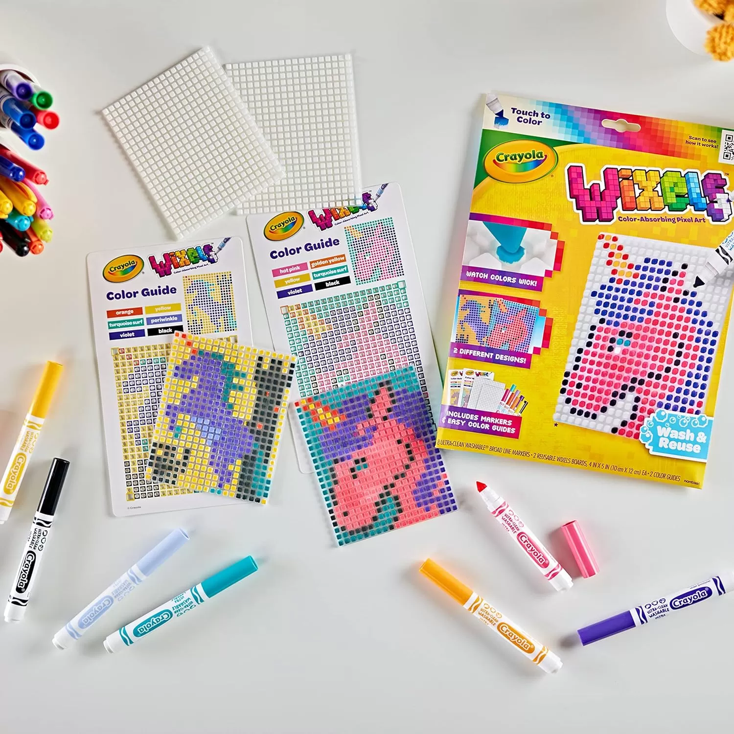 imageCrayola Wixels Animals Activity Kit Pixel Art Coloring Set Gift for Kids Ages 6 7 8 9Unicorns