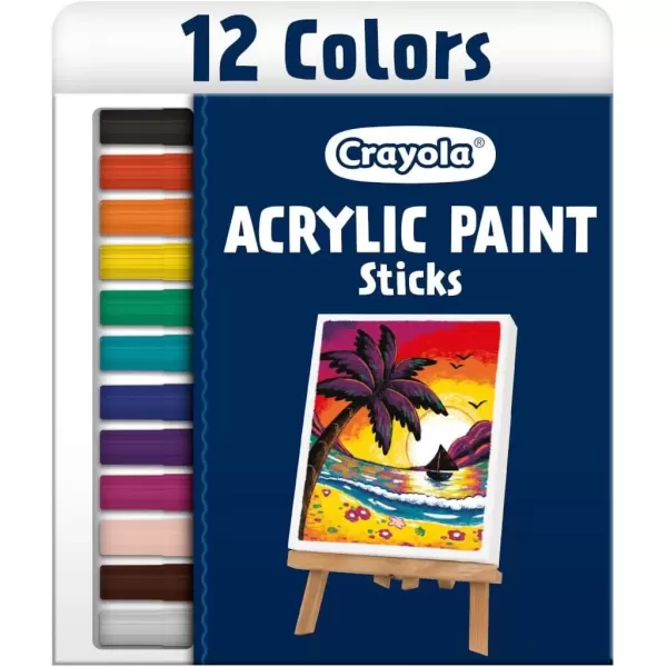 imageCrayola Acrylic Paint Doodle Sticks 12ct Acrylic Paint Marker Set Quick Dry MultiSurface Less Mess Kids Paints Ages 8