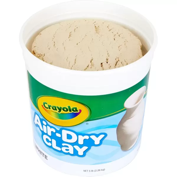 imageCrayola Air Dry Clay White 5Lb Bucket No Bake Clay for Kids Gift