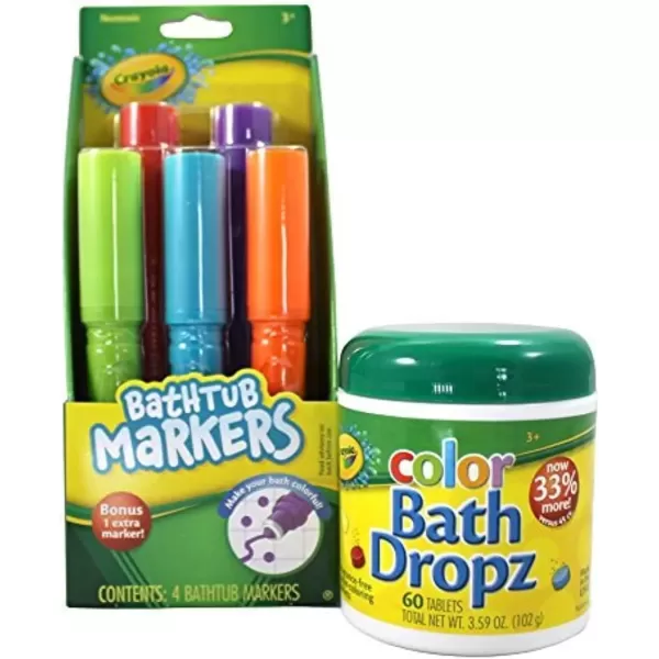 imageCrayola Bathtub Markers and Crayola Color Bath Drops 60 tablets  Bring Creative Fun to Bath Time  Nontoxic Bath Markers ampamp Color Changing Bath Fizzies