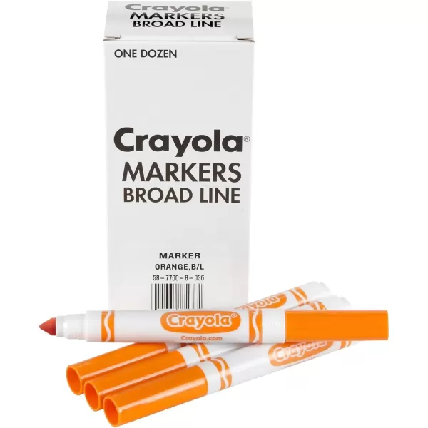 imageCrayola Broad Line Markers  Black 12ct Markers for Kids Bulk School Supplies for Teachers Nontoxic Marker Refill with Reusable BoxOrange
