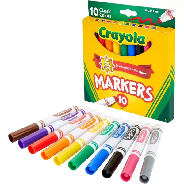 imageCrayola Broad Line Markers 12pks Bulk Markers for School Coloring Markers for Kids Must Have Classroom Supplies for Teachers