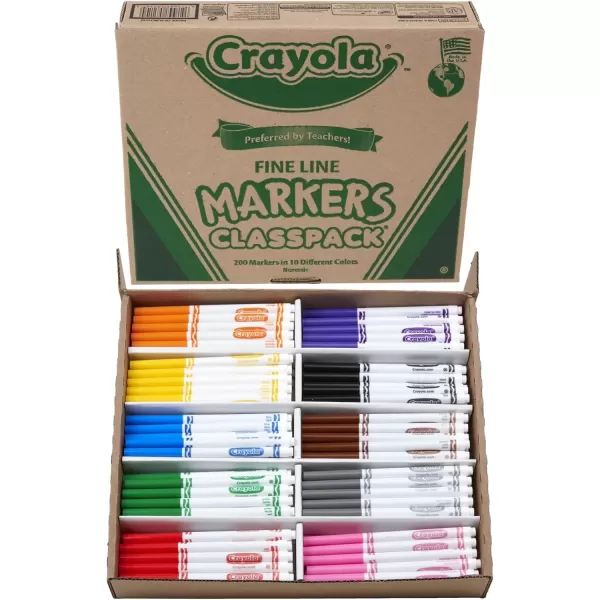 imageCrayola Broad Line Markers Classpack 256 Ct Bulk School Supplies For Teachers Kids Markers For School Classroom Must HaveFine Line