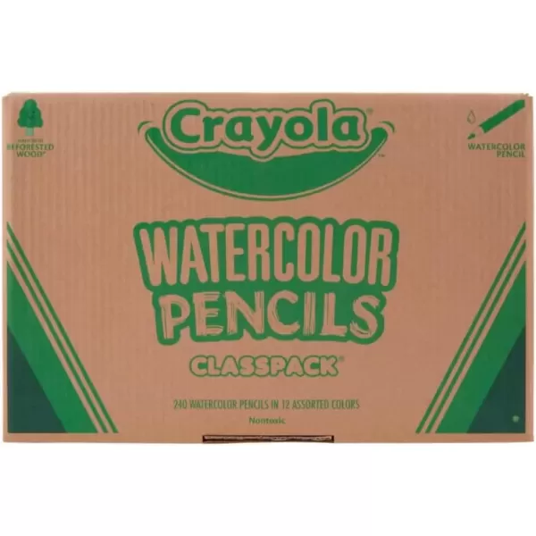 imageCrayola Classpack Watercolor Pencils 240ct 20 each of 12 Colors Great for Classroom Educational Art ToolsWatercolor