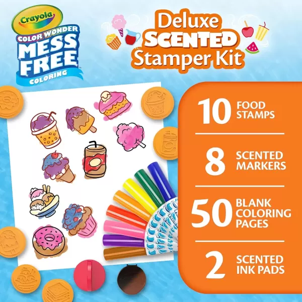 imageCrayola Color Wonder Mess Free Coloring Set 50 Blank Coloring Pages Scented Color Wonder Stamps and Markers Refill SetDeluxe Scented Stamper Kit