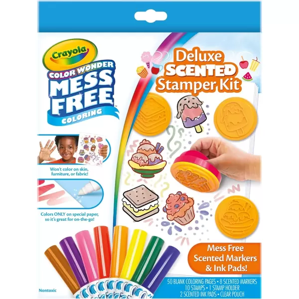imageCrayola Color Wonder Mess Free Coloring Set 50 Blank Coloring Pages Scented Color Wonder Stamps and Markers Refill SetDeluxe Scented Stamper Kit