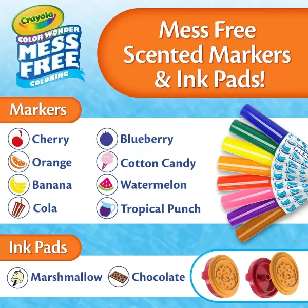 imageCrayola Color Wonder Mess Free Coloring Set 50 Blank Coloring Pages Scented Color Wonder Stamps and Markers Refill SetDeluxe Scented Stamper Kit