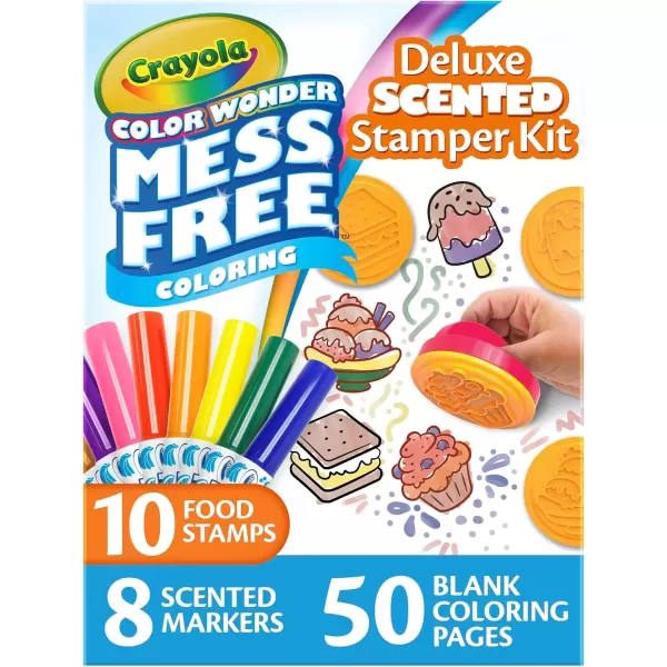 imageCrayola Color Wonder Mess Free Coloring Set 50 Blank Coloring Pages Scented Color Wonder Stamps and Markers Refill SetDeluxe Scented Stamper Kit