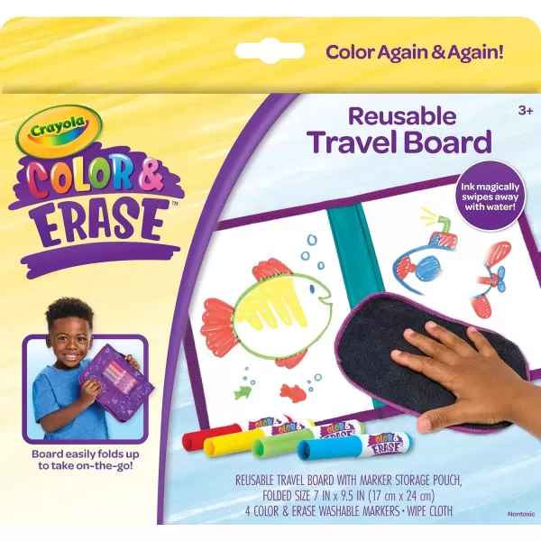 imageCrayola Color ampamp Erase Drawing Board for Kids Travel Coloring Kit Drawing Toy Toddler Coloring Set Gift for Kids 3Travel Board