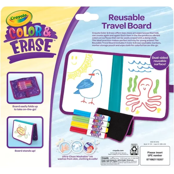 imageCrayola Color ampamp Erase Drawing Board for Kids Travel Coloring Kit Drawing Toy Toddler Coloring Set Gift for Kids 3Travel Board