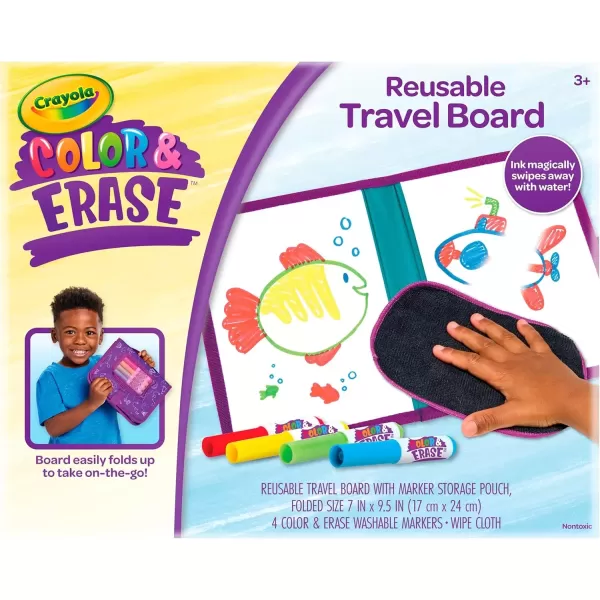 imageCrayola Color ampamp Erase Drawing Board for Kids Travel Coloring Kit Drawing Toy Toddler Coloring Set Gift for Kids 3Travel Board