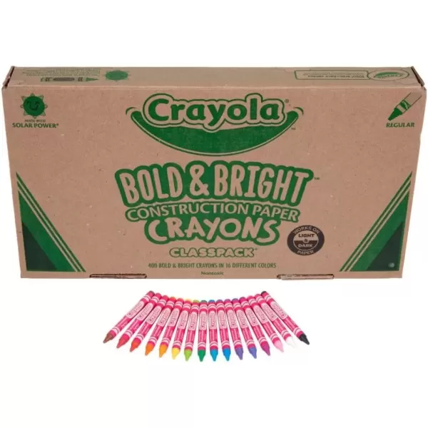 imageCrayola Construction Paper Crayons Classpack Bulk Assorted School Supplies 16 Colors 400Set Packaging May VaryCrayons Classpack