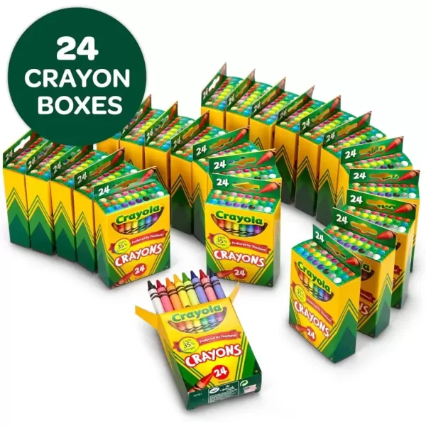 imageCrayola Crayons Bulk 24 Packs Back to School Supplies for Preschool ampamp Kindergarten Bulk Crayons for Kids Classroom Supplies1