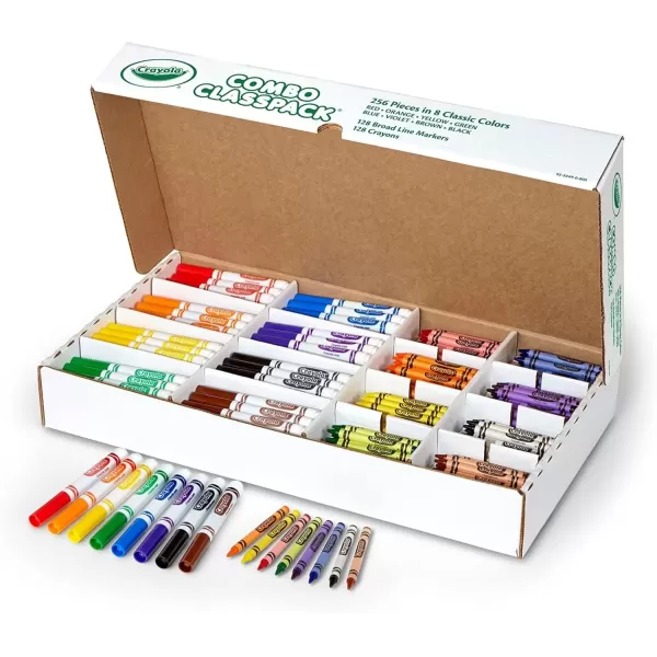 imageCrayola Crayons and Washable Markers Classpack 256 Ct Bulk School Supplies for Teachers Elementary and Preschool