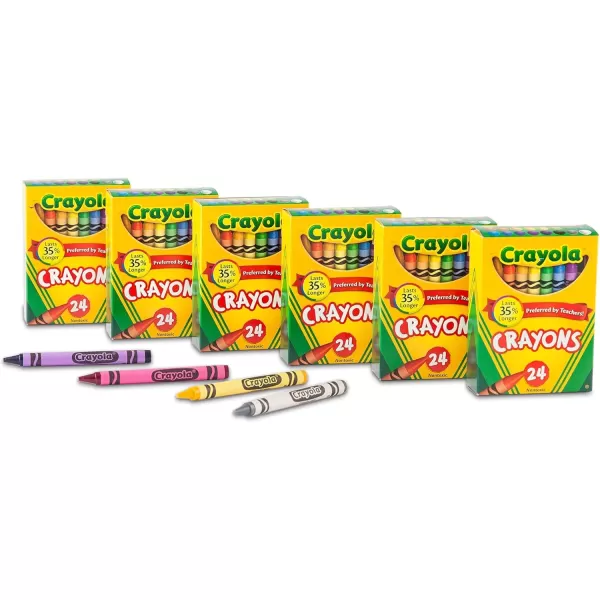 imageCrayola Jumbo Crayons Bulk 6 Sets of 16 Large Crayons for Toddlers ampamp Kids School Supplies Gifts Amazon Exclusive1 Count Pack of 6