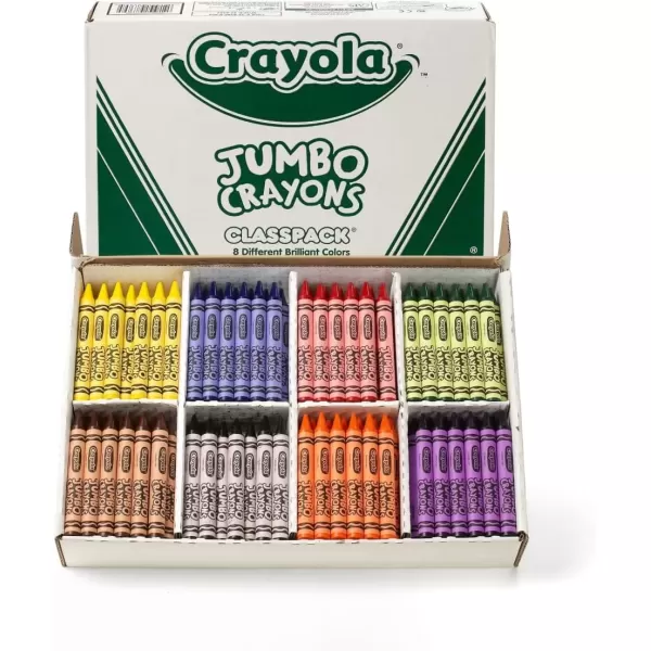 imageCrayola Jumbo Crayons Classpack 200 Count Toddler Crayons Bulk School Supplies For Teachers 8 ColorsCrayons