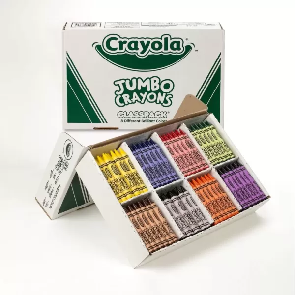 imageCrayola Jumbo Crayons Classpack 200 Count Toddler Crayons Bulk School Supplies For Teachers 8 ColorsCrayons