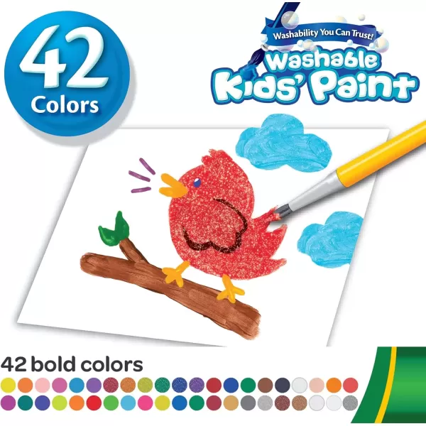 imageCrayola Kids Washable Paint Set 42 Ct Gift for Kids Ages 3 4 5 6 7 AssortedPaint Set
