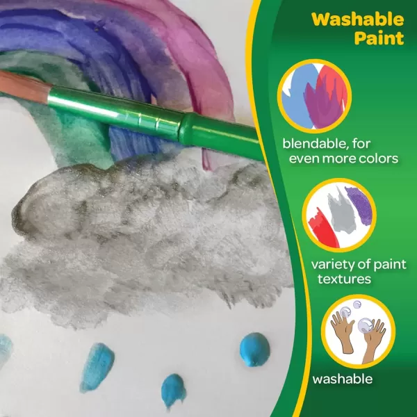 imageCrayola Kids Washable Paint Set 42 Ct Gift for Kids Ages 3 4 5 6 7 AssortedPaint Set