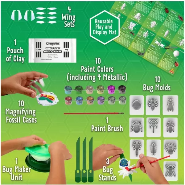 imageCrayola Metallic Clay Art Kit with Paints Fossil Molds Gift for Kids Ages 7 8 9 10