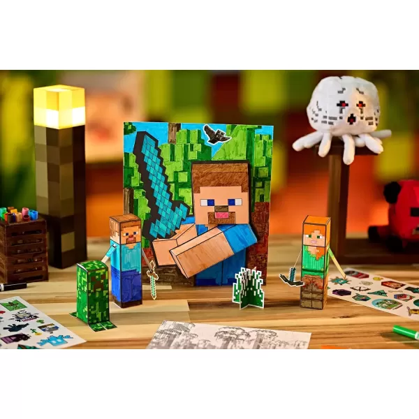 imageCrayola Minecraft POPs 3D Kids Art Set Coloring Book Alternative Gift for Boys ampamp Girls Ages 6