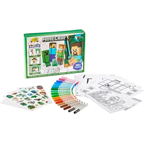 imageCrayola Minecraft POPs 3D Kids Art Set Coloring Book Alternative Gift for Boys ampamp Girls Ages 6