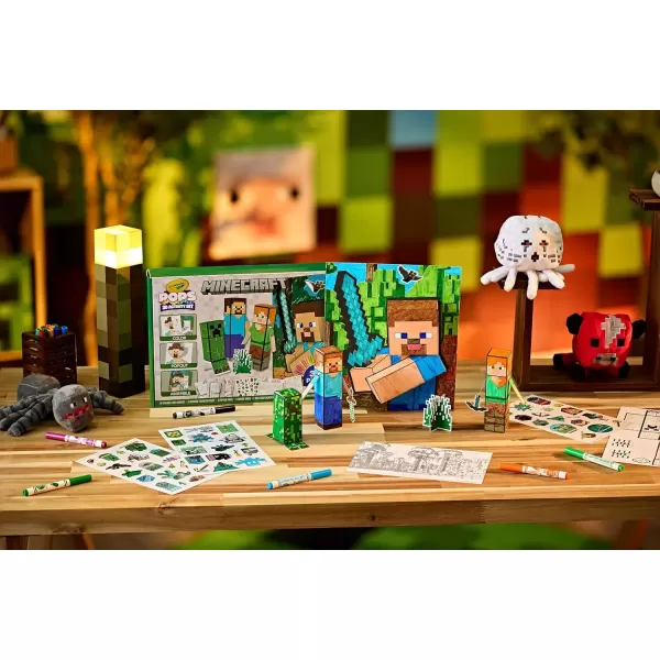 imageCrayola Minecraft POPs 3D Kids Art Set Coloring Book Alternative Gift for Boys ampamp Girls Ages 6